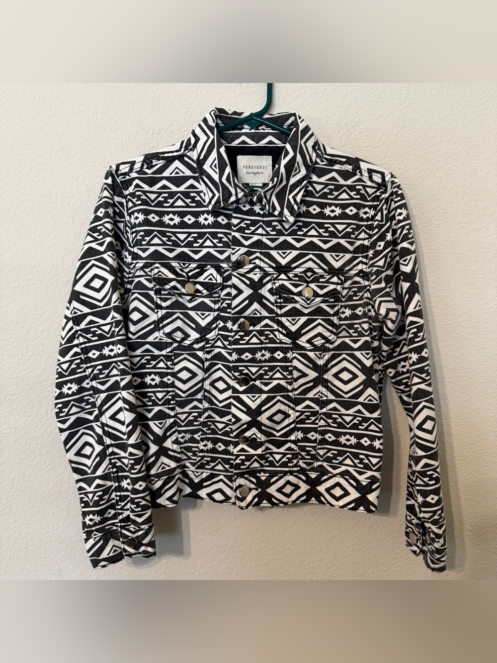 Forever 21 Women’s Aztec Pattern Jean Jacket